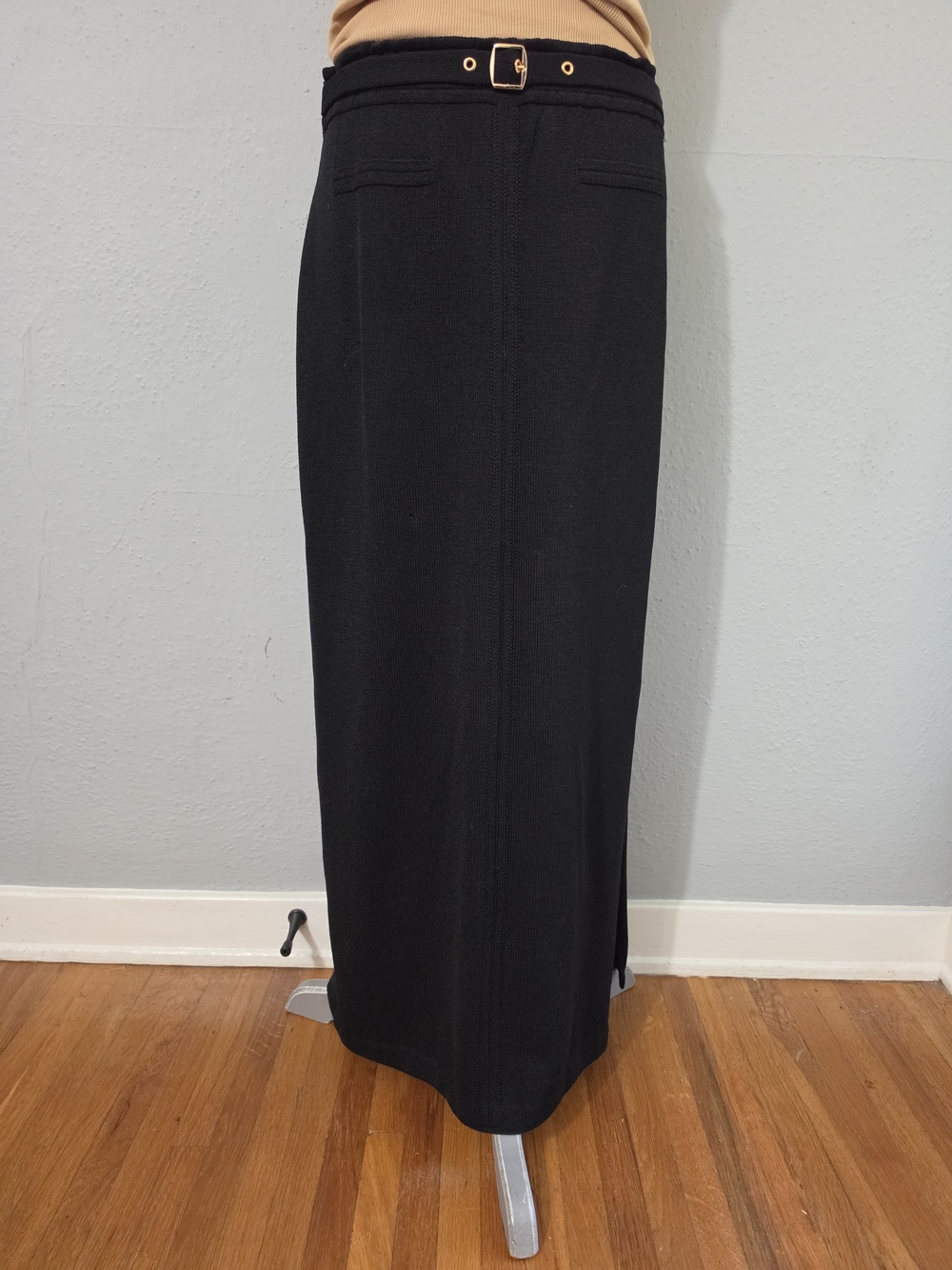 St John Sport by Marie Gray Classic Black Maxi Skirt Size Med - Picture 2 of 9